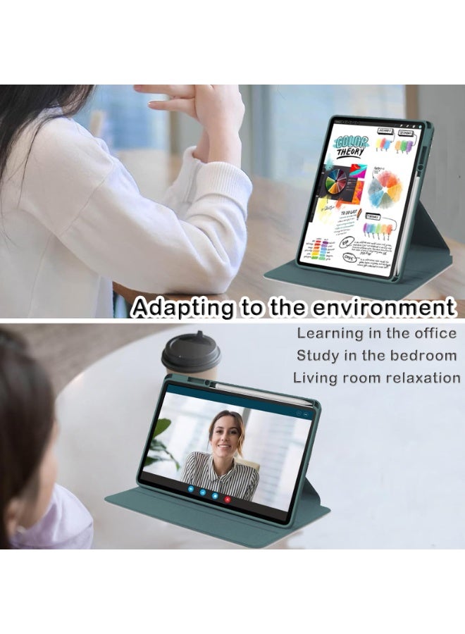 for Honor Pad 9 12.1 Inch Case Cover, Tablet Protective Case  , Acrylic 360 ° Rotating Design, Automatic Wake-up/sleep, Soft Leather,Green - Image 5